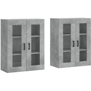 vidaXL Wall Mounted Cabinets - 2 pcs Concrete Grey Storage vidaXL Wall Mounted Cabinets - 2 pcs Concrete Grey Storage