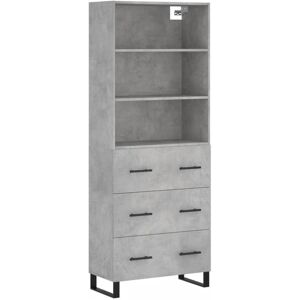 (concrete grey, 3 drawers) vidaXL Highboard Sideboard Storage Cabinet High Gloss (concrete grey, 3 drawers) vidaXL Highboard Sideboard Storage Cabinet High Gloss