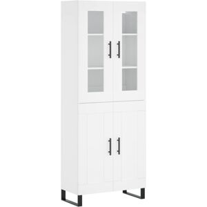 vidaXL White Highboard 69.5x34x180 Cm Storage Cabinet vidaXL White Highboard 69.5x34x180 Cm Storage Cabinet