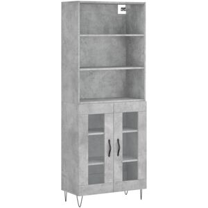 (concrete grey, 2 glass doors) vidaXL Highboard Sideboard Cupboard Side Cabinet (concrete grey, 2 glass doors) vidaXL Highboard Sideboard Cupboard Side Cabinet