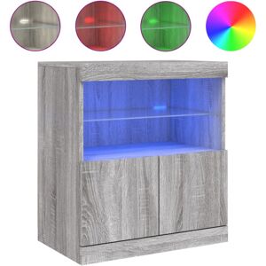 (grey sonoma) vidaXL Sideboard with LED Lights Cupboard Highboard Storage Buffet (grey sonoma) vidaXL Sideboard with LED Lights Cupboard Highboard Storage Buffet
