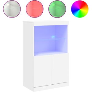 (white) vidaXL Sideboard with LED Lights Cupboard Highboard Storage Buffet Cabin (white) vidaXL Sideboard with LED Lights Cupboard Highboard Storage Buffet Cabin