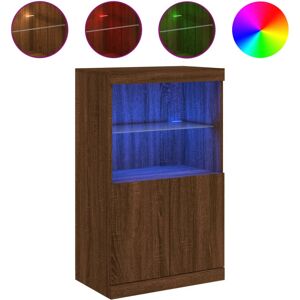(brown oak) vidaXL Sideboard with LED Lights Cupboard Highboard Storage Buffet C (brown oak) vidaXL Sideboard with LED Lights Cupboard Highboard Storage Buffet C