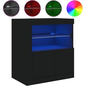 (black) vidaXL Sideboard with LED Lights Cupboard Highboard Storage Buffet Cabin (black) vidaXL Sideboard with LED Lights Cupboard Highboard Storage Buffet Cabin