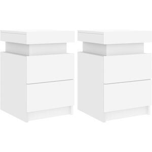(white, 2 pcs) vidaXL Bedside Cabinets with LED Lights Nightstand Bed Cabinet Si (white, 2 pcs) vidaXL Bedside Cabinets with LED Lights Nightstand Bed Cabinet Si