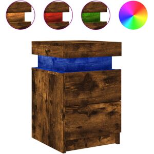(smoked oak, 1 pcs) vidaXL Bedside Cabinets with LED Lights Nightstand Bed Cabin (smoked oak, 1 pcs) vidaXL Bedside Cabinets with LED Lights Nightstand Bed Cabin