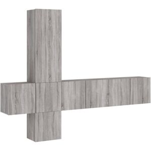 (grey sonoma) vidaXL TV Wall Units 5 Piece Floating TV Wall Unit TV Stand Engine (grey sonoma) vidaXL TV Wall Units 5 Piece Floating TV Wall Unit TV Stand Engine