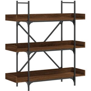 vidaXL Bookcase 3-Tier Bookshelf Storage Cabinet Brown Oak Engineered Wood vidaXL Bookcase 3-Tier Bookshelf Storage Cabinet Brown Oak Engineered Wood