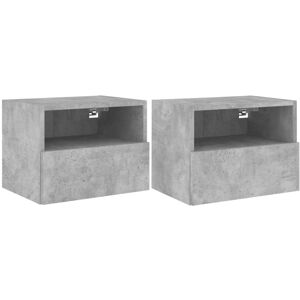 vidaXL TV Wall Cabinets Floating TV Unit 2 pcs Concrete Grey - TV Wall Cabinets vidaXL TV Wall Cabinets Floating TV Unit 2 pcs Concrete Grey - TV Wall Cabinets