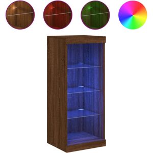 vidaXL Sideboard with LED Lights Cupboard Highboard Storage Cabinet Brown Oak vidaXL Sideboard with LED Lights Cupboard Highboard Storage Cabinet Brown Oak