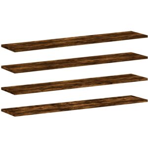vidaXL Wall Shelves Floating Shelf Wall Rack 4 pcs Smoked Oak Engineered Wood vidaXL Wall Shelves Floating Shelf Wall Rack 4 pcs Smoked Oak Engineered Wood