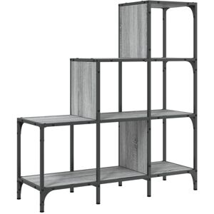 vidaXL Bookcase Bookshelf Side Cabinet Grey Sonoma Engineered Wood and Metal vidaXL Bookcase Bookshelf Side Cabinet Grey Sonoma Engineered Wood and Metal