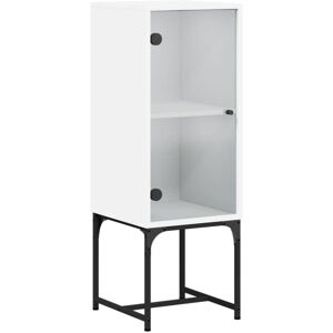 vidaXL Side Cabinet with Glass Doors Storage Cabinet Cupboard Side Board White vidaXL Side Cabinet with Glass Doors Storage Cabinet Cupboard Side Board White