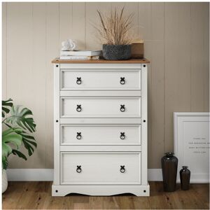 Mercers Furniture Corona White Compact 4 Drawer Chest Mercers Furniture Corona White Compact 4 Drawer Chest