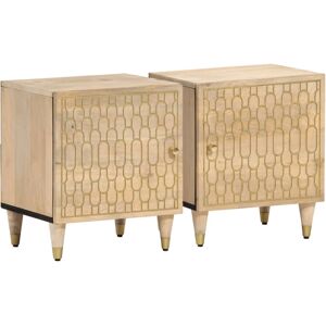 (2 pcs) vidaXL Bedside Cabinets Bedroom Nightstand Side Table 2 pcs Solid Wood M (2 pcs) vidaXL Bedside Cabinets Bedroom Nightstand Side Table 2 pcs Solid Wood M