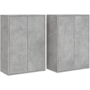 vidaXL Sideboards Cupboard Storage Cabinet 2 pcs Concrete Grey Engineered Wood vidaXL Sideboards Cupboard Storage Cabinet 2 pcs Concrete Grey Engineered Wood