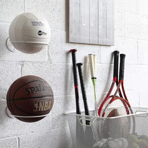 Unbranded (White) Wall Mounted Ball Storage Sports Ball Holder Rack Display Storage Steel Unbranded (White) Wall Mounted Ball Storage Sports Ball Holder Rack Display Storage Steel