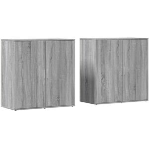 (grey sonoma) vidaXL Sideboards Cupboard Cabinet Highboard 2 pcs Sonoma Oak Engi (grey sonoma) vidaXL Sideboards Cupboard Cabinet Highboard 2 pcs Sonoma Oak Engi