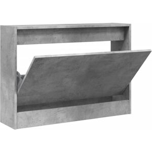 vidaXL Concrete Grey Shoe Cabinet 80x21x57 cm with 4 Flip-Drawers vidaXL Concrete Grey Shoe Cabinet 80x21x57 cm with 4 Flip-Drawers