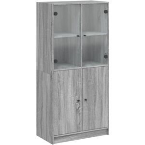 vidaXL Highboard with Doors Sideboard Side Cabinet Grey Sonoma Engineered Wood vidaXL Highboard with Doors Sideboard Side Cabinet Grey Sonoma Engineered Wood