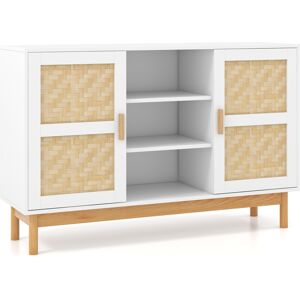 Costway 120 CM Sideboard Buffet Cabinet w/ 2 Bamboo Woven Doors Costway 120 CM Sideboard Buffet Cabinet w/ 2 Bamboo Woven Doors