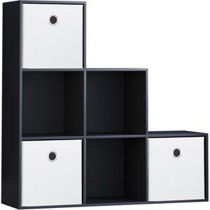 Vida Designs (Black, White) Durham 6 Cube Staircase Shelf 3 Basket Drawers Vida Designs (Black, White) Durham 6 Cube Staircase Shelf 3 Basket Drawers