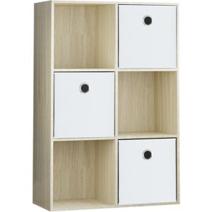 Vida Designs (Oak, White) Durham 6 Cube Shelf Drawer Bookcase with 3 Baskets Vida Designs (Oak, White) Durham 6 Cube Shelf Drawer Bookcase with 3 Baskets