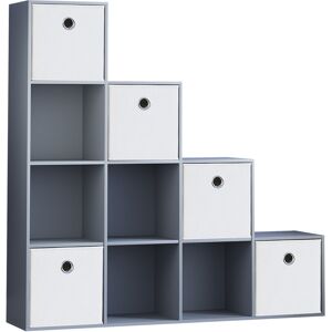Vida Designs (Grey, White) Durham 10 Cube Staircase Shelf Drawer + 5 Baskets Vida Designs (Grey, White) Durham 10 Cube Staircase Shelf Drawer + 5 Baskets