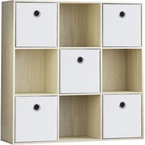 Vida Designs (Oak, White) Durham 3x3 Cube Shelf Drawer Bookcase + 5 Baskets Vida Designs (Oak, White) Durham 3x3 Cube Shelf Drawer Bookcase + 5 Baskets