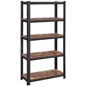 Pricenet Sturdy Adjustable Shelving Unit with Rustic Brown Finish Pricenet Sturdy Adjustable Shelving Unit with Rustic Brown Finish