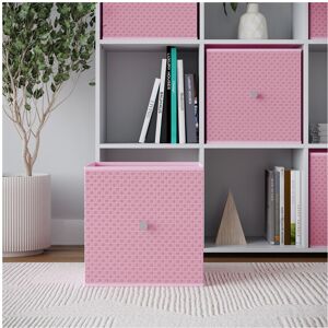 URBN Living (1, Pastel Pink) Foldable Woven Fabric Storage Cube Box Drawer Insert Basket wit URBN Living (1, Pastel Pink) Foldable Woven Fabric Storage Cube Box Drawer Insert Basket wit