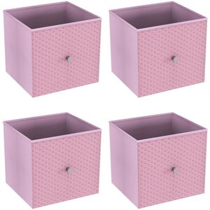 URBN Living (4, Pastel Pink) Foldable Woven Fabric Storage Cube Box Drawer Insert Basket wit URBN Living (4, Pastel Pink) Foldable Woven Fabric Storage Cube Box Drawer Insert Basket wit
