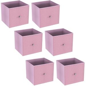 URBN Living (6, Pastel Pink) Foldable Woven Fabric Storage Cube Box Drawer Insert Basket wit URBN Living (6, Pastel Pink) Foldable Woven Fabric Storage Cube Box Drawer Insert Basket wit