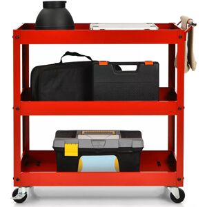 Costway 3-Tier Tool Trolley Utility Cart Heavy Duty Service Cart Costway 3-Tier Tool Trolley Utility Cart Heavy Duty Service Cart