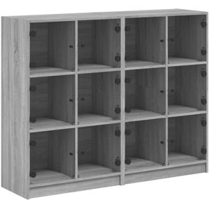 (grey sonoma) vidaXL Bookcase with Doors Bookshelf Storage Rack Cabinet Engineer (grey sonoma) vidaXL Bookcase with Doors Bookshelf Storage Rack Cabinet Engineer