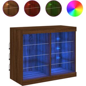 (brown oak) vidaXL Sideboard with LED Lights Cupboard Highboard Storage Cabinet (brown oak) vidaXL Sideboard with LED Lights Cupboard Highboard Storage Cabinet