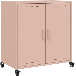 vidaXL Sideboard Storage Organiser Cupboard Side Cabinet Highboard Pink Steel vidaXL Sideboard Storage Organiser Cupboard Side Cabinet Highboard Pink Steel