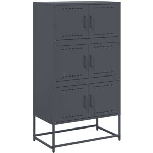vidaXL Sideboard Storage Cupboard Side Cabinet Highboard Anthracite Steel vidaXL Sideboard Storage Cupboard Side Cabinet Highboard Anthracite Steel