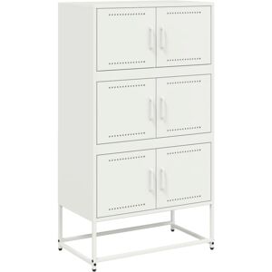 vidaXL Sideboard Storage Organiser Cupboard Side Cabinet Highboard White Steel vidaXL Sideboard Storage Organiser Cupboard Side Cabinet Highboard White Steel