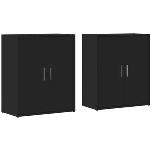 vidaXL Sideboards Cupboard Side Cabinet Highboard 2 pcs Black Engineered Wood vidaXL Sideboards Cupboard Side Cabinet Highboard 2 pcs Black Engineered Wood