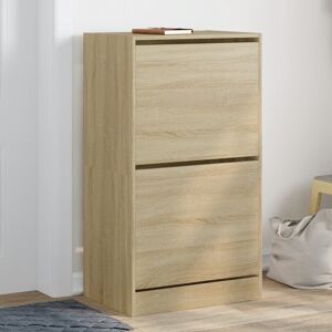 vidaXL Shoe Cabinet with 2 Flip-Drawers Sonoma Oak - Shoe Cabinet vidaXL Shoe Cabinet with 2 Flip-Drawers Sonoma Oak - Shoe Cabinet