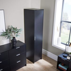 Home Source (Black) Phoenix Narrow 1 Door Wardrobe Bedroom Storage Unit Home Source (Black) Phoenix Narrow 1 Door Wardrobe Bedroom Storage Unit