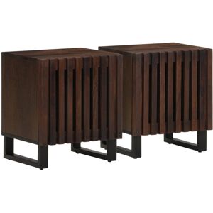 (solid mango wood, 2 pcs) vidaXL Bedside Cabinet Home Nightstand Bed Table Side (solid mango wood, 2 pcs) vidaXL Bedside Cabinet Home Nightstand Bed Table Side