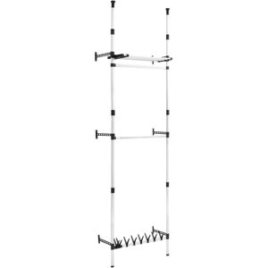 vidaXL Model 190012 - Telescopic Wardrobe System with Rods and Shelf vidaXL Model 190012 - Telescopic Wardrobe System with Rods and Shelf