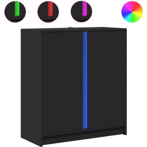 vidaXL Sideboard with LED Cupboard Cabinet Highboard Black Engineered Wood vidaXL Sideboard with LED Cupboard Cabinet Highboard Black Engineered Wood