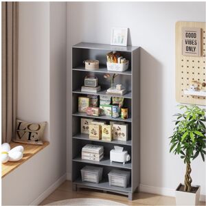 URBN Living - 6-tier Wide Grey - Wood - Storage - Bookcase URBN Living - 6-tier Wide Grey - Wood - Storage - Bookcase
