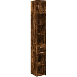 (smoked oak) vidaXL Slim Storage Cabinet Highboard Sideboard Concrete Grey Engin (smoked oak) vidaXL Slim Storage Cabinet Highboard Sideboard Concrete Grey Engin