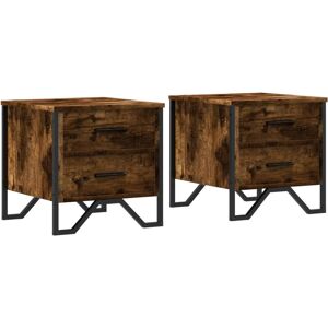 (smoked oak, 2 pcs) vidaXL Bedside Cabinets Nightstand Bed Table 2 pcs Smoked Oa (smoked oak, 2 pcs) vidaXL Bedside Cabinets Nightstand Bed Table 2 pcs Smoked Oa