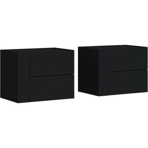 (black, 2 pcs) vidaXL Wall-mounted Bedside Cabinet Floating Bed Table Side Cabin (black, 2 pcs) vidaXL Wall-mounted Bedside Cabinet Floating Bed Table Side Cabin
