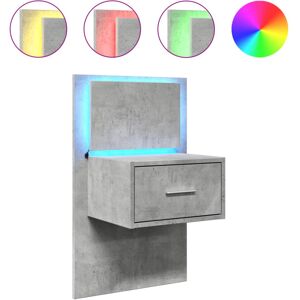 (concrete grey, 1 pcs) vidaXL Wall-mounted Bedside Cabinet with LED Lights Bed T (concrete grey, 1 pcs) vidaXL Wall-mounted Bedside Cabinet with LED Lights Bed T